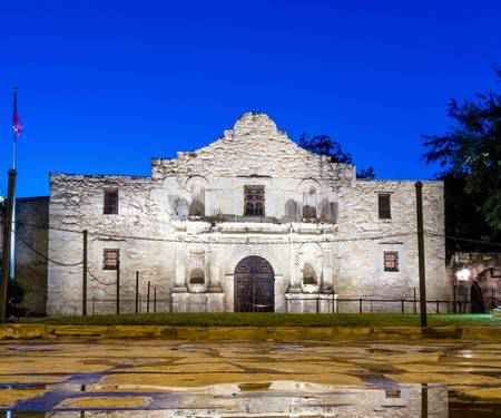 The Alamo in San Antonio at night